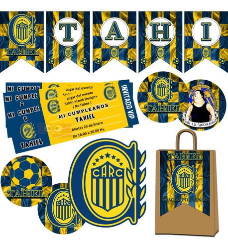 Kit Imprimible Candybar Rosario Central Fútbol 100% Editable 0