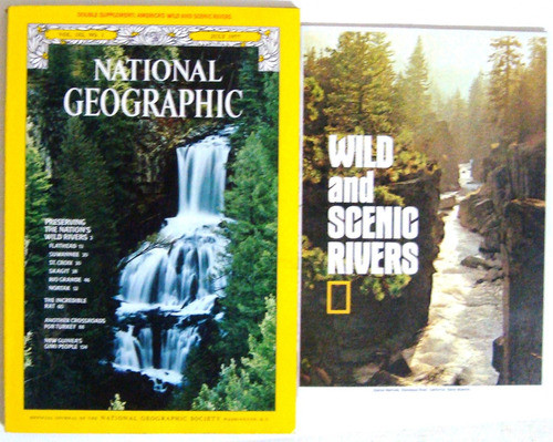 Mapa Nat Geo Estados Unidos Rios Salvajes Revista Compl 1977 1