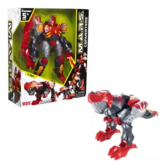 Muñeco Mars Converters Robot Dinosaurio T Rex 20cm 1