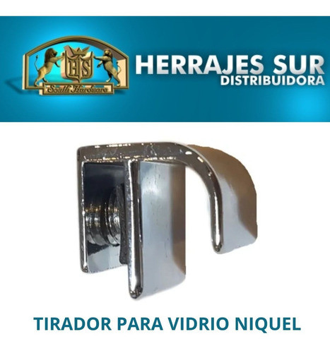 Tirador De Aplicar P/ Puerta Vidrio Vitrina Mueble Níquel 1