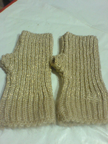 Mitones P/fiestas-eventos-galas En Color Oro Y Camel-unico- 0