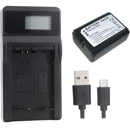 Cargador + Bateria P/ Sony Np-fw50 Nex-5 Slt-a33 A35 A55 A37 0