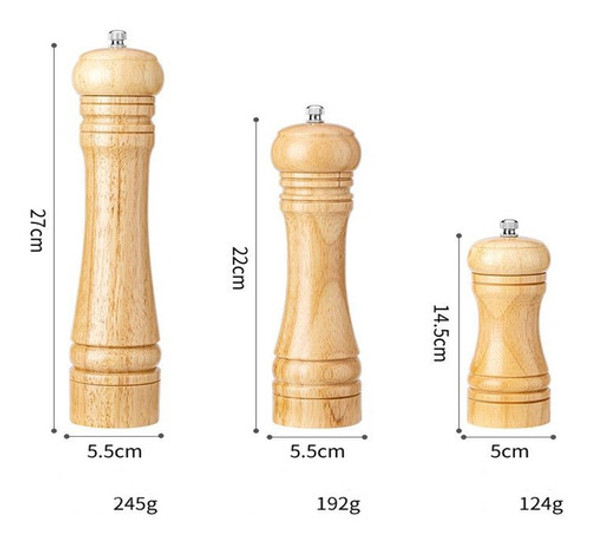 Molinillo De Pimienta&especias De Madera Original - 5*14.5cm 1