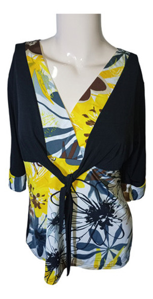 Blusa Negra Amarilla Y Gris Talle G Igual A Nueva 0