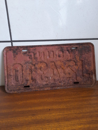 Placa Antiga De Carro, Made Uruguai 1