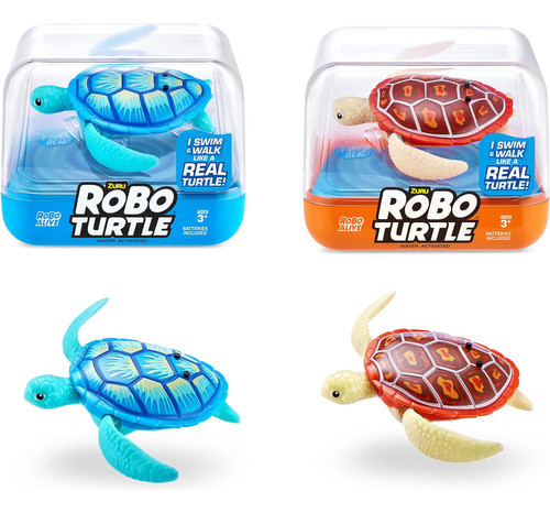 Tortuga Robótica Nadadora Zuru Naranja Y Azul 2 Unidades 0