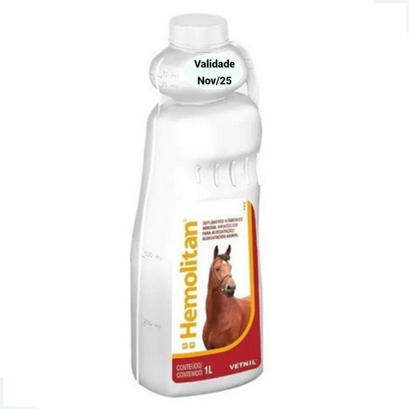Hemolitan 1l Suplemento Vitamínico Para Animais Vetnil 0