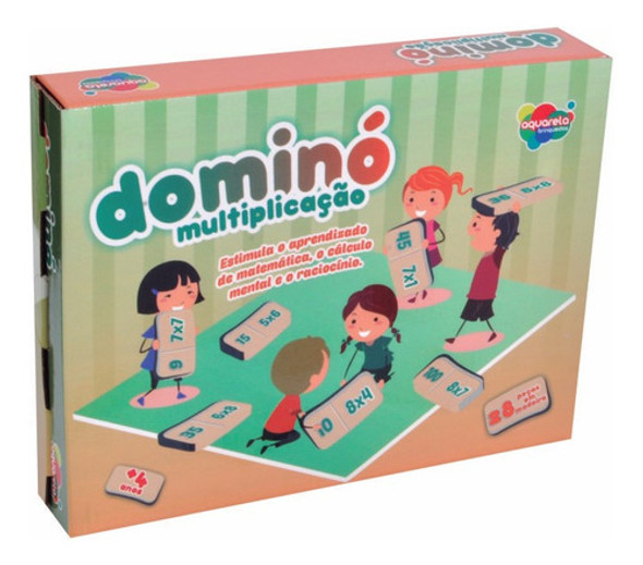 Jogo De Dominó Multiplicação Matemática Aquarela Brinquedos 0