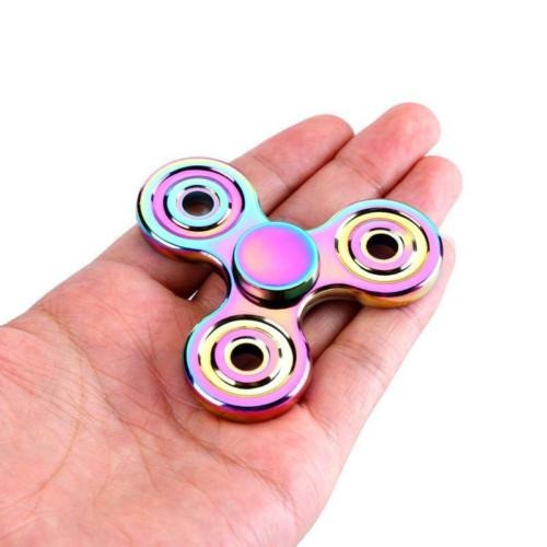 Arco Iris Edc Fidget Triángulo Mano Spinner Metal Tdah Autis 1