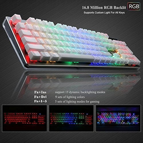 Teclado Mecánico Rgb, Rottay Teclado De Juegos Mecánicos Con 0