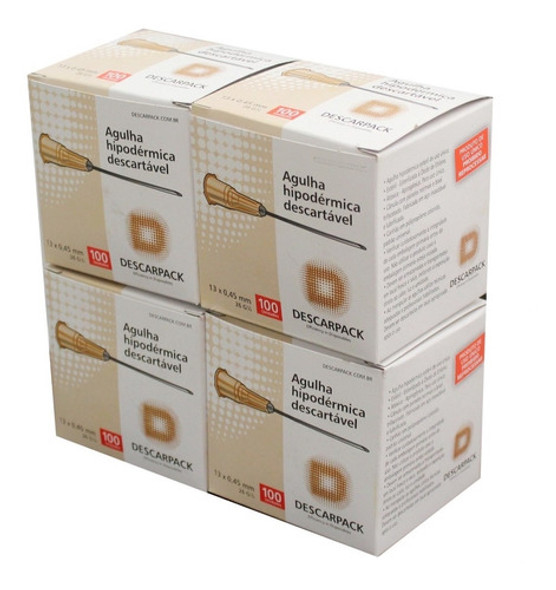 Agulha 13mm X 0,45mm - 26g 1/2 - 400 Agulhas 0