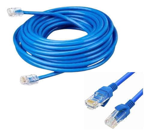 Cabo De Rede Internet Computador Pc Azul Rj45 10 Metros Nfe 0