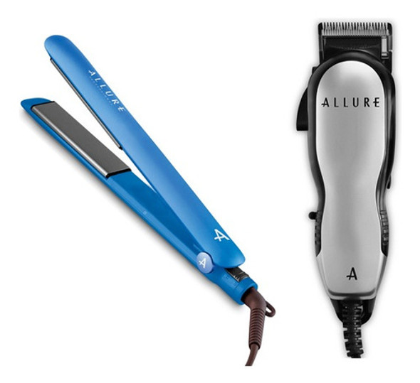 Kit Allure Profesional Peluqueria Plancha + Maquina De Corte 0