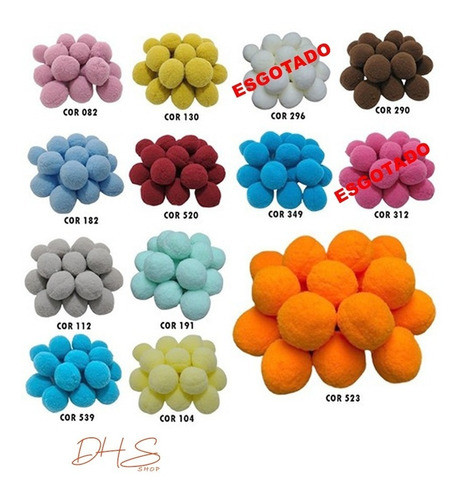 30 Pom Pom Bola/bolinha Grande Artesanato 40mm/4.0 Colorido 1