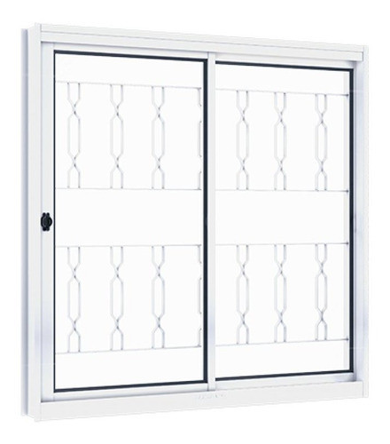 Janela De Aço De Correr 100x100cm 2 Folhas Com Grade 0