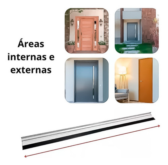 Rodo Veda Porta Protetor De Alumínio C/borracha 70 Cm 1
