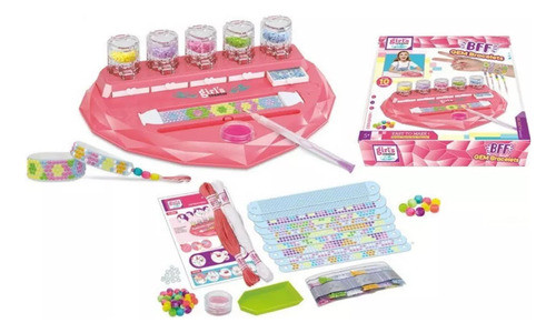 Set Belleza Diy Pulseras Con Gemas Niñas Super Completo St 0