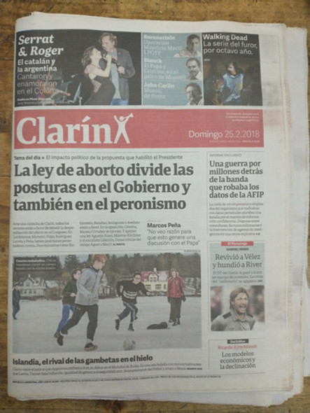 Diario Clarín Domingo 25 De Febrero 2018 0