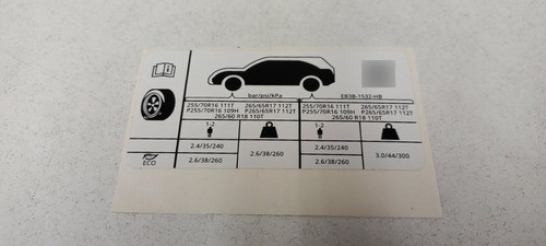 Calco Calibracion De Neumaticos Ford Ranger 16/19 Original 1