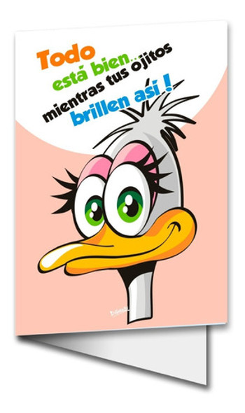 Dos Tarjetas Románticas De Amor Con Humor Ñandú Avestruz 0