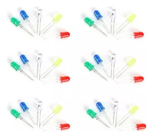 Led Amarillo ,verde Y Rojo  Brillo   5mm ... 20x  U$d 7 0