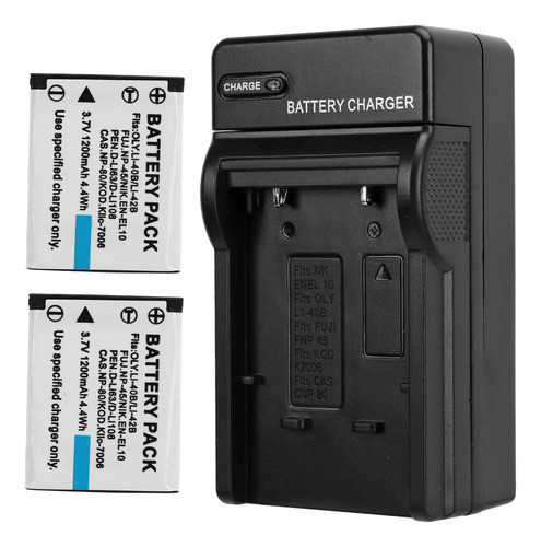 Carregador De Bateria De Câmera 1200mah Black Us Plug 100240 0