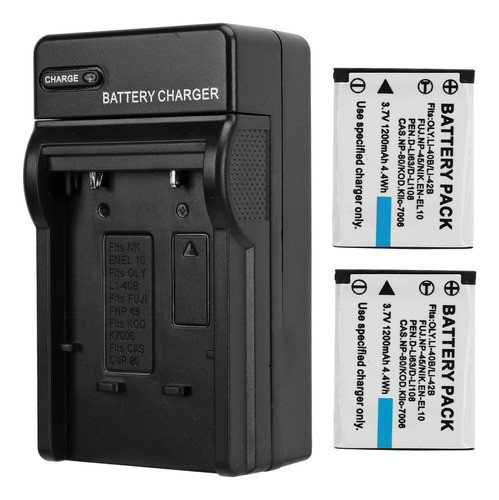 Carregador De Bateria De Câmera 1200mah Black Us Plug 100240 1