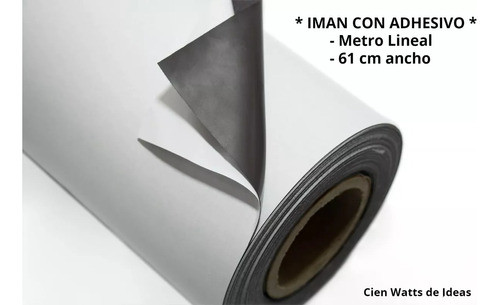 Rollo Plancha Imán Con Adhesivo 1 Mts X 61cm Lamina 0.3 Mm 1