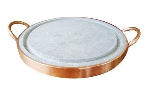 Pedra P/ Carnes Artesanal Com Alça De Cobre 35cm De Diametro 0