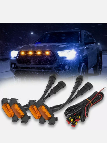 Luces Led Parrilla 4 Unidades Toyota Hilux Ranger Raptor Ram 1
