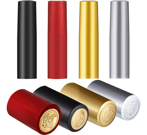 Cápsulas De Vinilo Para Vino, Colores Negro, Oro Y Plata 0