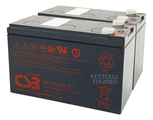 2 Bateria Para Nobreak Apc Back-ups Rs 1500v T12-9f2 12v 9ah 0