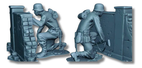 Soldado Alemán Cubierto Ww2 Escala 1/16 (12cm), Blanco 0