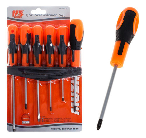 Juego Destornilladores Set 6 Piezas Premium Ergonómico 0