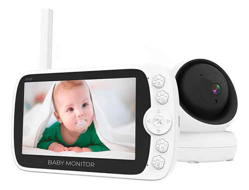 Babá Eletrônica Babymonitor Tela 5  Câmera Branca 2.4ghz 0