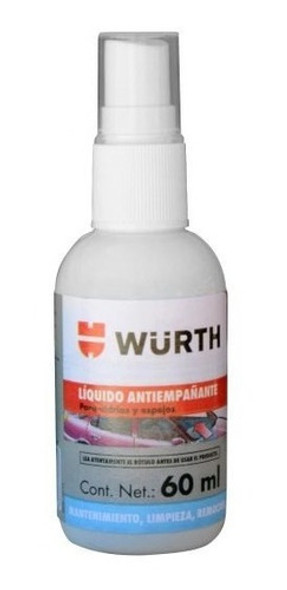 Líquido Antiempañante Parabrisas Ventanas Cascos Wurth 0