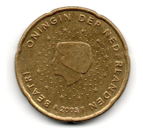 Holanda 20 Euro Cents Año 2003 Con Error Empaste En X Y K 0
