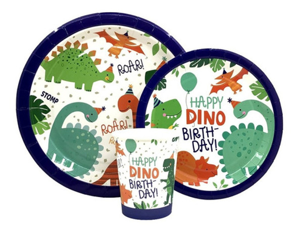 Plato Dinosaurio 18 Cm  X 10 Unidades 1