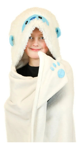 Manta De Peluche Yeti C/capucha De Animales Wabro 70236 1