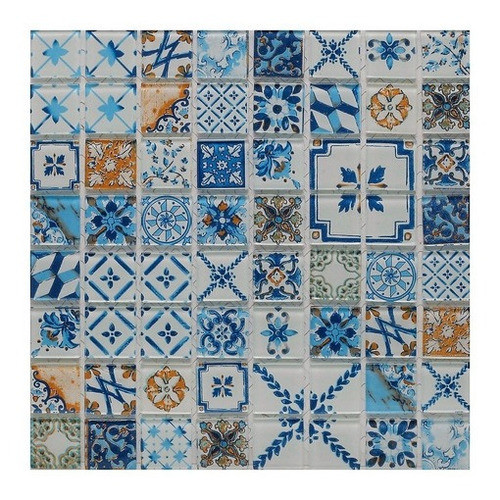 Malla Lisboa Azul Mosaicos Krystales 30x30 Cm 0