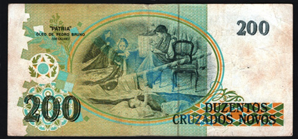 Brasil Billete 200 Cruzeiros Resellado Del Año 1990 1 Brasil Billete 200 Cruzeiros Resellado Del Año 1990 1