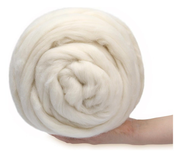 Lana Natural Blanca De 200gr Para Needle Felting Y Manualida 0