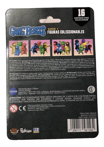 Gang Beast Figura Articulada 6 Cm Pack X 3 Opc 4 Gb2020 1