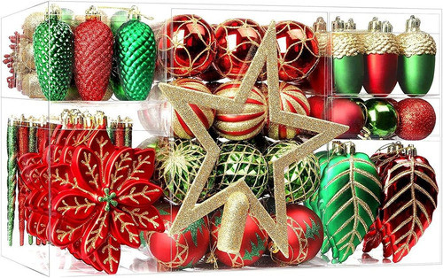 106 Adornos Navideños Variados De Plastico Irrompible - R&gr 0