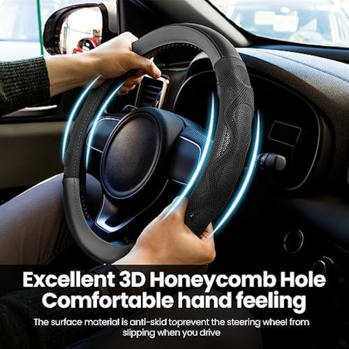 Gspscn Steering Wheel Cover With 3d Honeycomb Hole 1