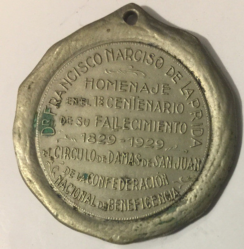 Medalla F. N. Laprida Centanario Fallecimiento San Juan 1929 1