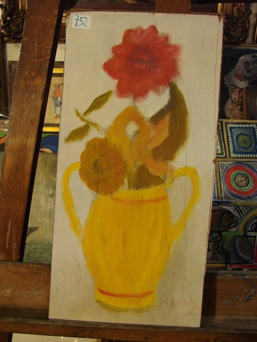 Jose Luis Menghi / Florero Flor / Tempera / 38 X 19 # 752 1