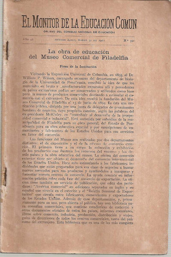 El Monitor De La Educacion Comun N° 591 Marzo 1922 0