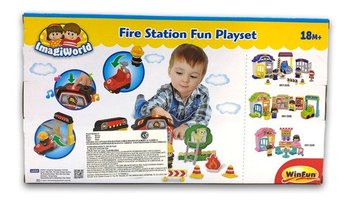 Estacion De Bomberos Con Luz Y Sonido Muñeco Vehiculo Winfun 1