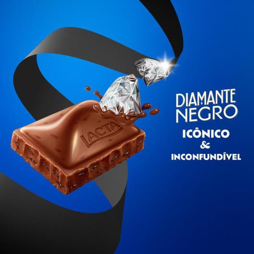 Kit 12 Chocolate Ao Leite Lacta Diamante Negro Pacote 80g 1